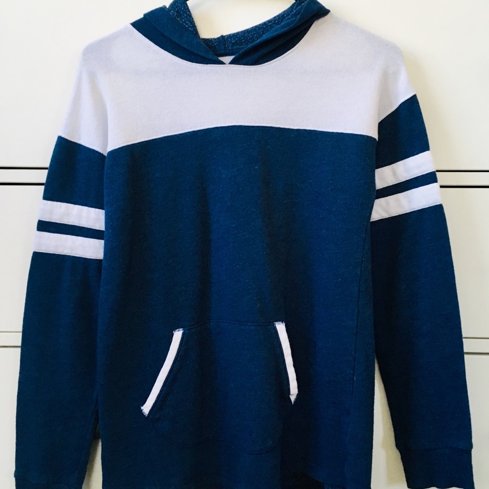 Navy and White Light Hoodie